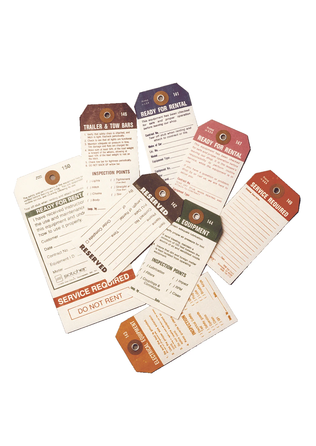 Already Rented Tag Ready to Rent tags From: Sotcher Measurement Inc. | For Construction Pros