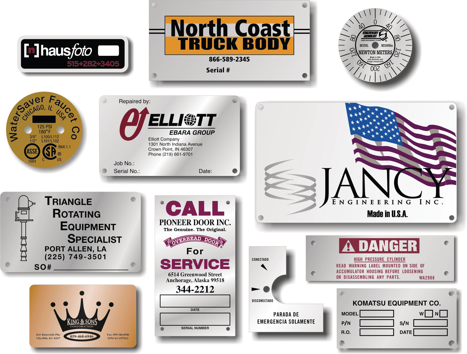 Nameplates, Dials and Serial Tags From: U.S. Nameplate Company | For ...