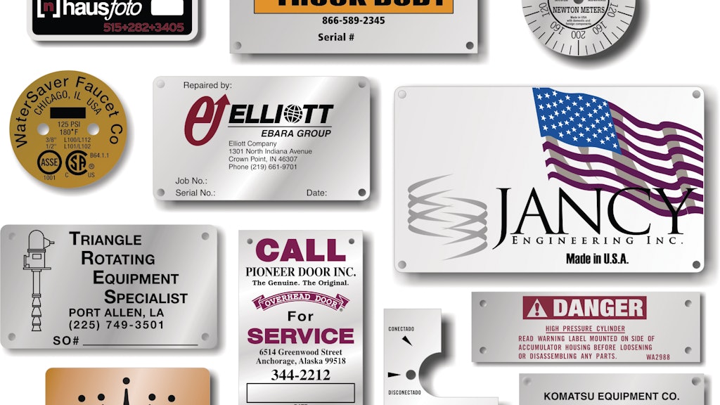 Nameplates, Dials and Serial Tags From: U.S. Nameplate Company | For ...