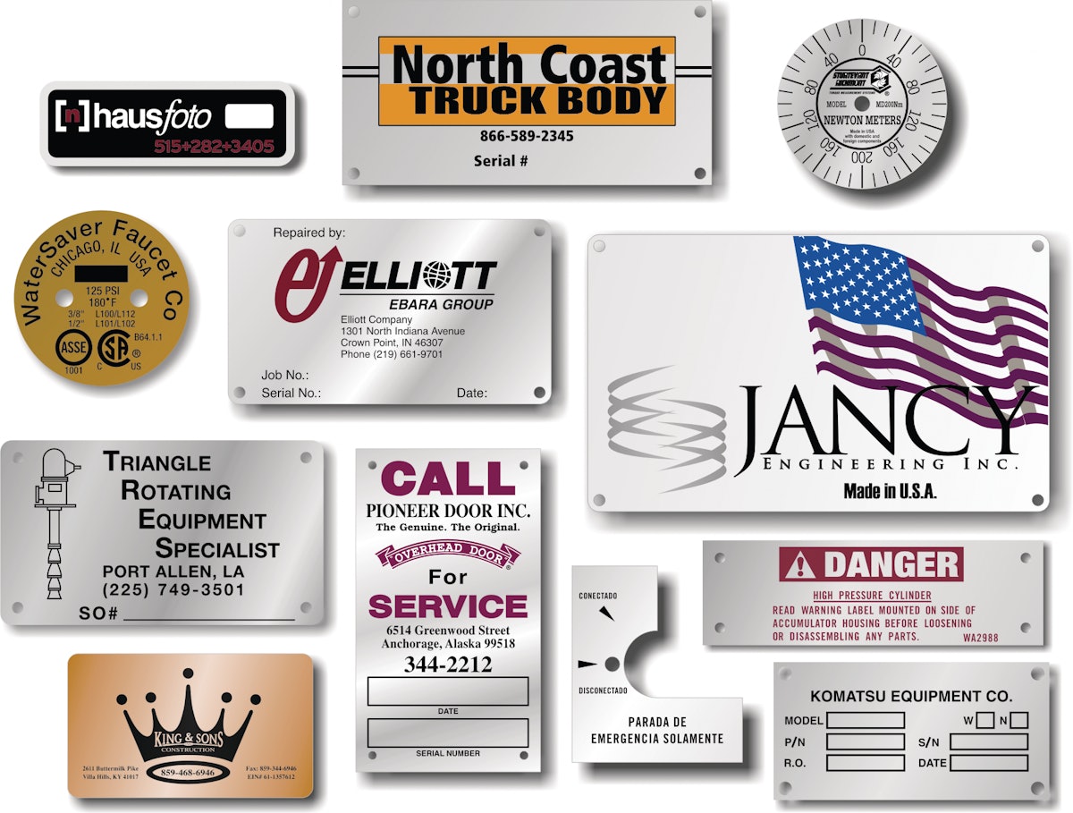 Nameplates, Dials and Serial Tags From: U.S. Nameplate Company | For ...