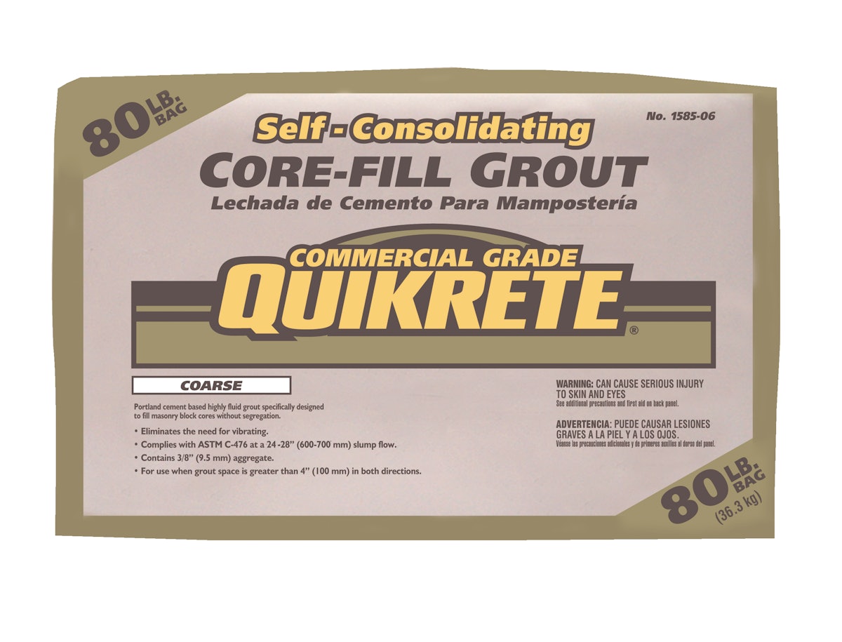 SelfConsolidating CoreFill Grout From The QUIKRETE Companies For Construction Pros
