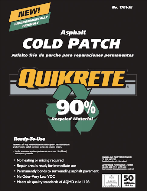 Asphalt Cold Patch From: The QUIKRETE Companies | For Construction Pros