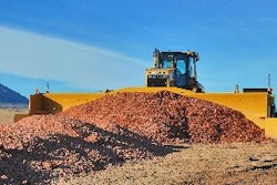 The AggreScreed can lay up to 18,000 tons of gravel per day at a depth of 0 to 15 in. and crowns up to 3.5%.