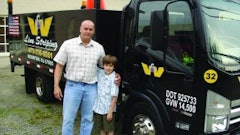 Vinny Toth, with son Vincent Jr., says V & V Line Striping carries no corporate debt, which not only assures survival but helps the company be competitive. 'When times get tough and people have to lower their prices there's no one that can compete with us because we don't have any debt to finance,' he says. 'If we have to get a job in that kind of environment we can blow people away.'