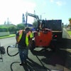 This Stepp melter/applicator has an optional overhead boom to reduce operator fatigue.