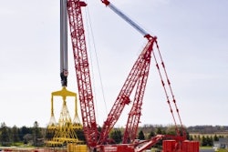 The Manitowoc 3100 crawler crane successfully completed the overload test to confirm its engineered capacity.