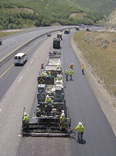 Intermountain Slurry Seal applied two micro surfacing layers over a 9-mile stretch of I-80 to create a level and safe driving surface.