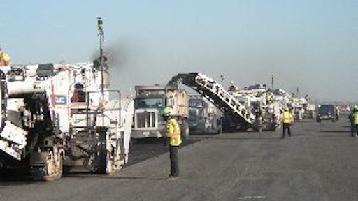 By using Topcon GPS, Intercounty Paving Associates was able to simultaneously operate five Roadtec RX-900 milling machines to speed production at the John F. Kennedy Airport. This would have been impossible using conventional techniques.