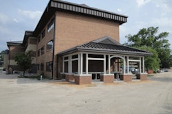 The site of the open-air concrete washout sinks at Fort Jackson.