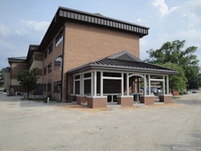 The site of the open-air concrete washout sinks at Fort Jackson.