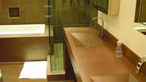 This bathroom vanity, tub surround and concrete shower package took home the 2010 Cheng Circle of Distinction Best in Show for J&M Lifestyle.