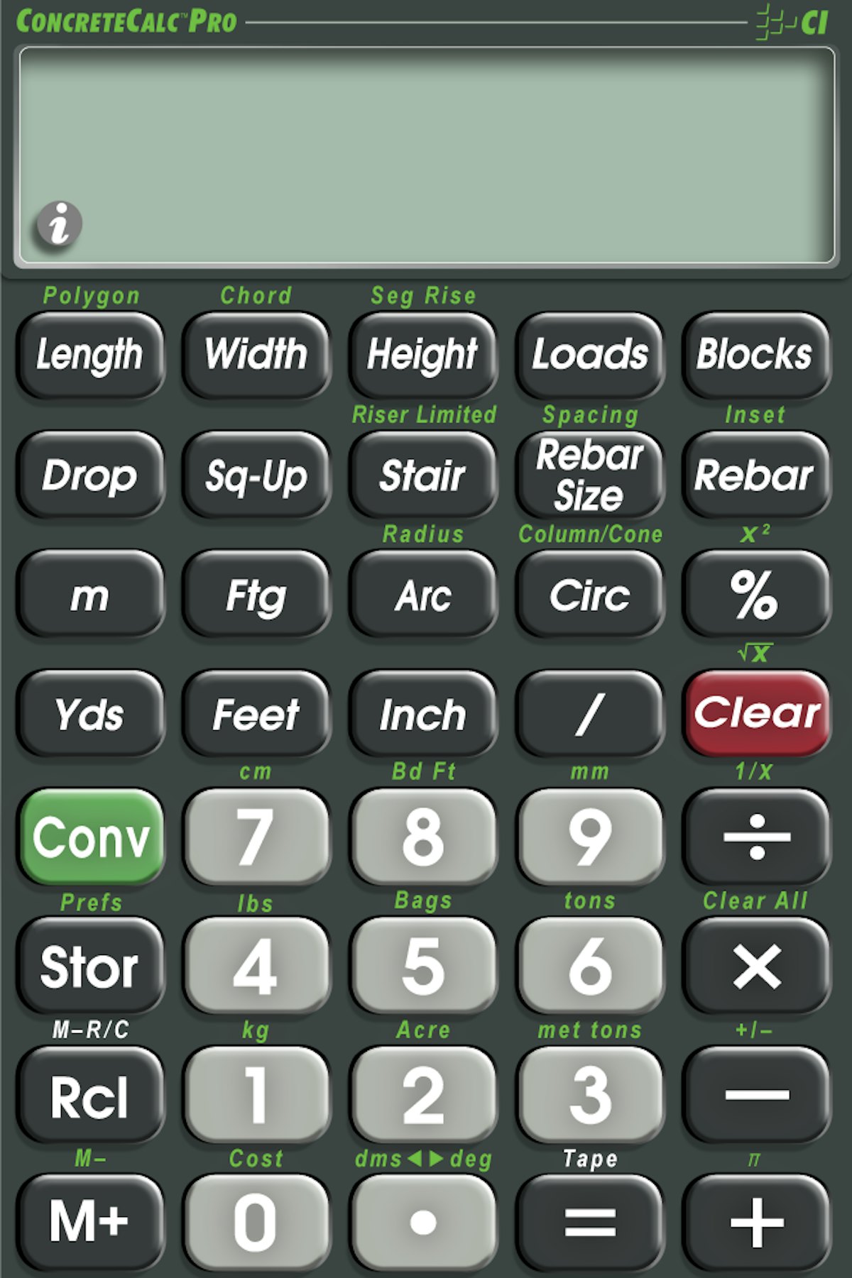 ConcreteCalc Pro for iPhone From Calculated Industries Inc. For