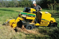 Stump grinders are available in a variety of configurations. The most popular is the self-propelled type, shown above.