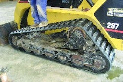 Running a rubber track too tight or too loose can result in excessive wear. Check track tension regularly according to manufacturer recommendations.