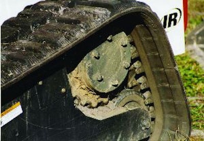 The pitch of a sprocket will change as it wears. Placing a new track on a worn sprocket results in a pitch mismatch that shortens track life.