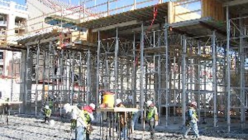 Traditionally, steel shoring and timber formwork are used for this type of project but RMD Kwikform's Alshor Plus lightweight aluminium shoring system could be erected and dismantled quickly and efficiently in order to fit the time frame.