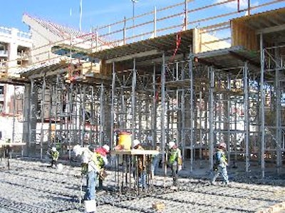 Traditionally, steel shoring and timber formwork are used for this type of project but RMD Kwikform's Alshor Plus lightweight aluminium shoring system could be erected and dismantled quickly and efficiently in order to fit the time frame.