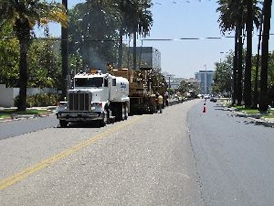 Pavement Recycling Systems and Sully Miller Contracting worked together to complete the repair and repaving of 1.3 million square feet of roads for the City of Beverly Hills in eight days in August 2010.