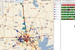 Les Armstrong says the GPS helps keep drivers accountable for their time and gives the customers feedback that Stripe-N-Sweep was at their property at a certain time and that it swept the parking lot. Cost for the GPS is built into Stripe-N-Sweep pricing, and Diane Armstrong says 'After you've bought the units for each truck the monthly service is not expensive.' This GPS map shows the location of each sweeper at a given time on a specific night.