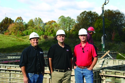 Bruce Neale, right, president and CEO of Modern Foundations, on site with his sons Mike Neale, middle, president of MFI Concrete, and Jason Neale, left, president of Stone Shooters, Inc.