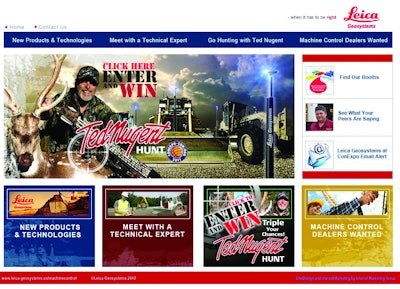 Register to win a hunting trip with American sporting legend Ted Nugent on Leica Geosystems' www.conexpo2011-leica-geosystems.com