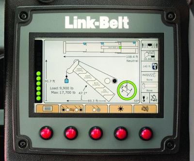 The rated capacity limiter includes boom extend mode controller, self-diagnostic capabilities and continuous monitoring of multiple crane functions and conditions