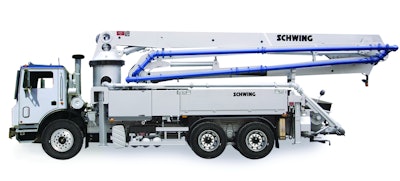 Four section Roll and Fold boom reaches 115.5-ft. vertically with 5-in. pipeline