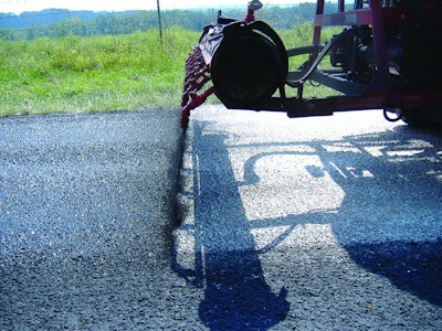 Tip angle, spacing of tips on the spray bar, and viscosity of material all affect spray pattern of sealer.