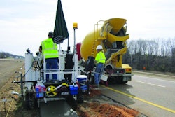 The 5000-T can also slipform larger sections, paving sidewalks up to 8 ft. wide and barrier sections up to 30 in. high.