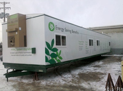 The reMOD Mobile Office Line is a line of jobsite trailers with sustainable features.