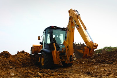 LiuGong's 766A backhoe loader is the company's first entry to the North American backhoe market. With maximum dig depth of 14 ft. 6 ins., the 93-hp unit develops more than 13,000 lbs. of budket digging force.