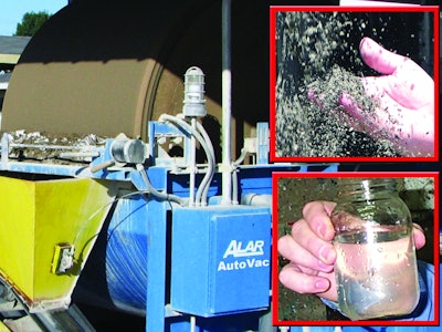 Filters cement fines and pigment water out of concrete process water