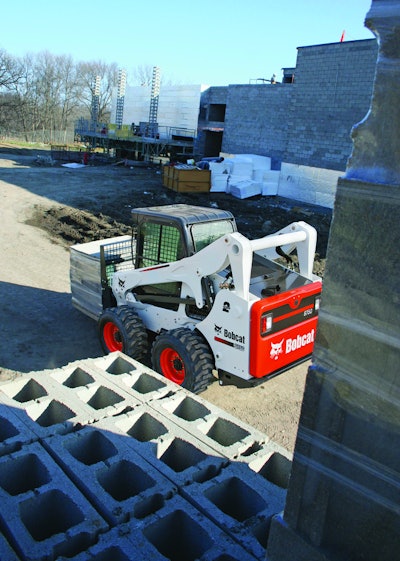 The Bobcat S750 skid-steer loader joins the M-Series loader line and features 11 ft. of vertical lift and 23 gpm standard hydraulic flow.