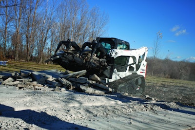 The Bobcat T750 compact track loader joins the M-Series line and features a lift height-to-hinge pin measurement of 132 in. and 23 gpm standard hydraulic flow.