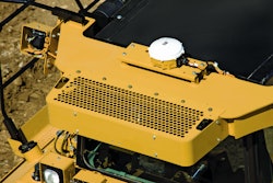 GPS receiver on D8T track-type tractor.