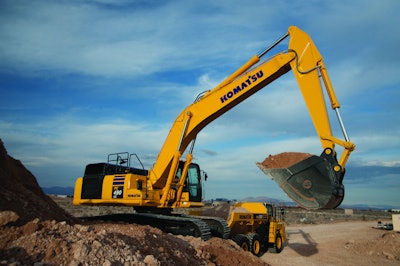 The 108,000-lb. PC490LC-10 is powered by a 359-hp Komatsu diesel.