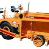 The 110-hp PF-150B has a 7-cu.-yd. hopper and 8-ft. to 13-ft. adjustable screed. Extensions stretch paving width to 15 ft.