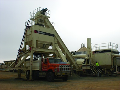 Terex calls its E100P asphalt plant 'super-portable' and says it is the only single/dual load plant featuring counterflow drum mixer technology.