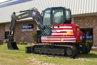Volvo Rents has donated $25,000 in proceeds from rental of specially painted equipment to Folds of Honor, to help educate the families of those killed in military service.