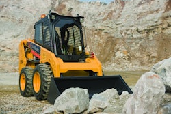 The 82.6-hp 385A is the largest in LiuGong's skid steer lineup, with a rated operating capacity of 2,300 lbs.