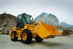 Static tipping loads of LiuGong's 816G loader are 8,768 lbs. straight and 7,419 lbs. at a full 38-degree turn.