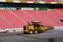 Wilco Contractors Northwest Inc. used machine grade control to finish the subgrade, and top of the fill, at the stadium to near-perfect flatness.