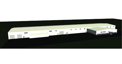 A rendering depicts the new 80,000-sq.-ft. Terex Bid-Well facility that will be built in Canton, SD.