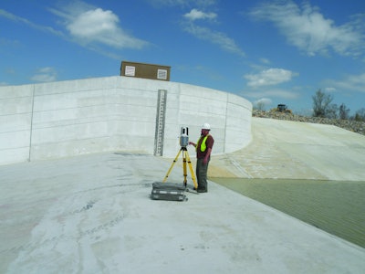 Dale Stockstill & Associates collected several million points with a Topcon GLS-1000 laser scanner, and determined that the Lilly Bayou stage control structure deviated from tight design tolerances in many locations. (Image provided by DS&A)