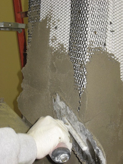 When applying a vertical overlay over wood, wire will need to be added to the surface.