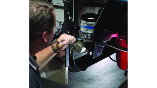 Remove all pressure from the air system before you disconnect any component, and park the vehicle on a level surface.