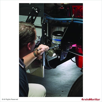 Remove all pressure from the air system before you disconnect any component, and park the vehicle on a level surface.