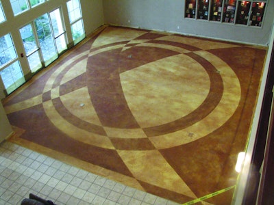 Kenny Patillo has completed many unique projects, including this abstract mural at the Christ for the Nations Institute in Dallas, Texas.
