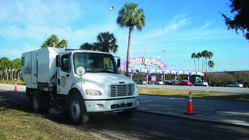 Central Sweeping Services has many unique clients including University of Central Florida (he said UFC, is that the same thing?) as well as Disney. 'We do a lot of work out at Disney, which is a specialty. You have to be a preferred contractor,' says Doug Swatkowski.