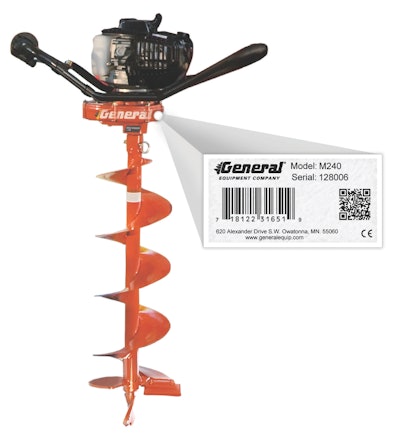 QR codes printed on weather- and damage-resistant data plates are securely mounted on each piece of General Equipment.